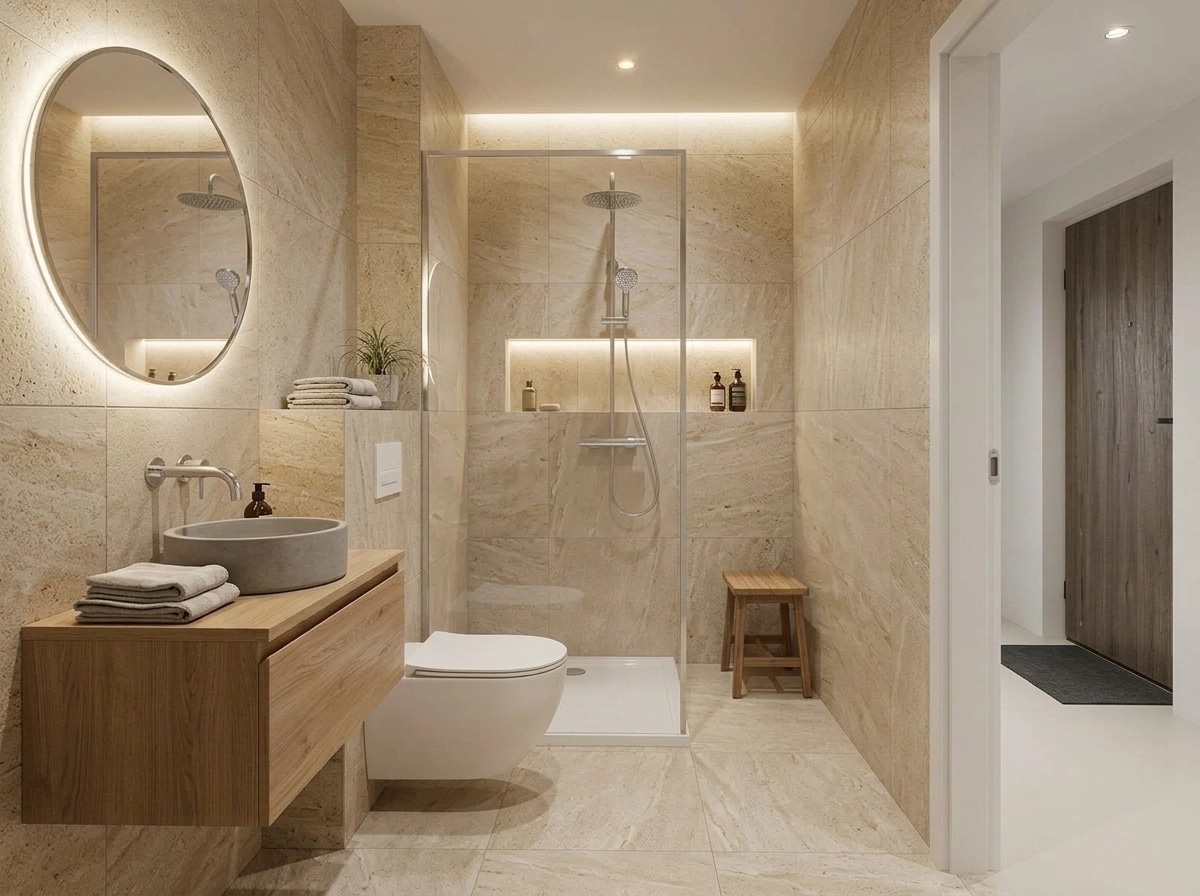 Scandinavian Bathroom design — interior photo by GenRoom AI