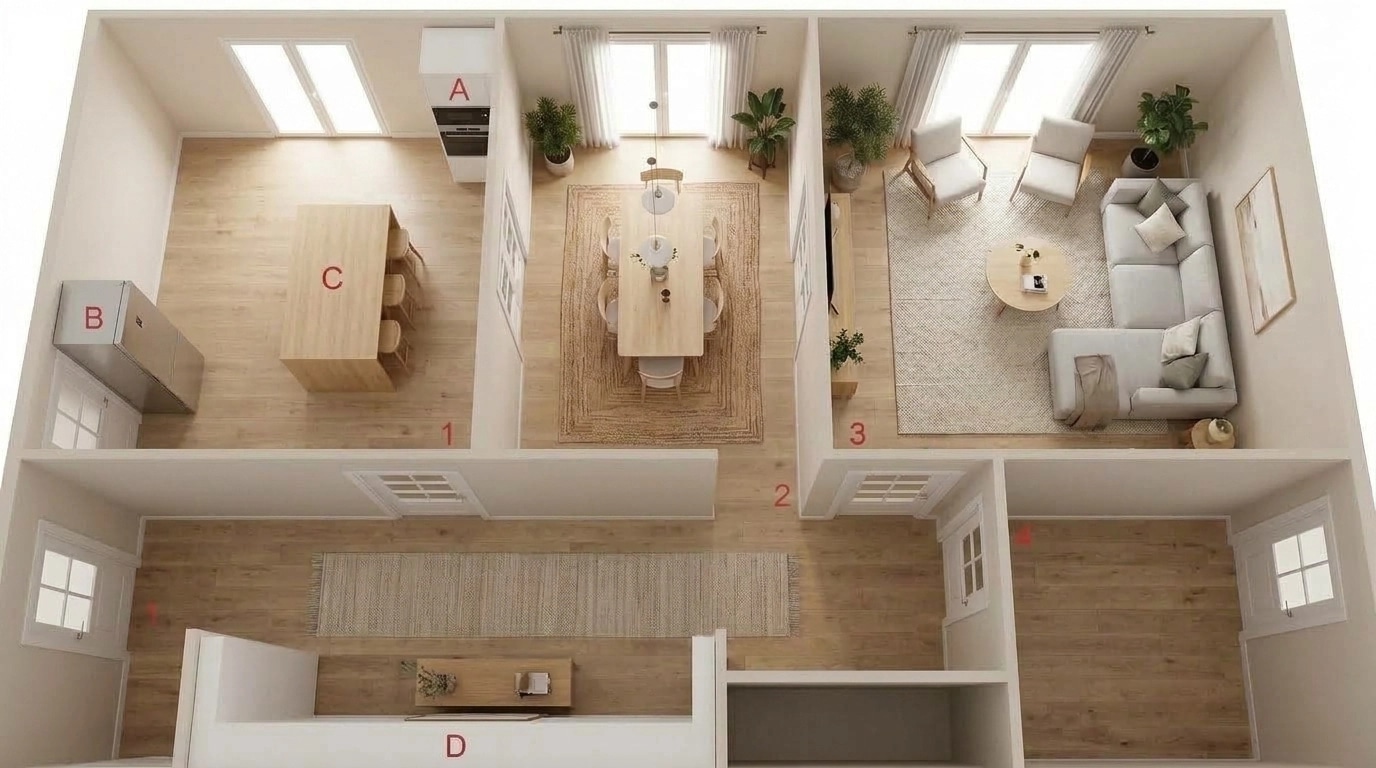 Interior design in Scandinavian style — Living Room by GenRoom AI