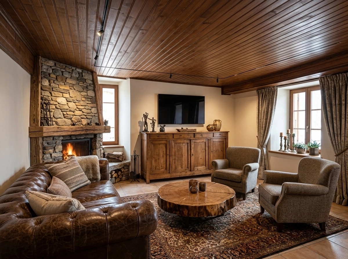 Interior design in Rustic style — Living Room by GenRoom AI