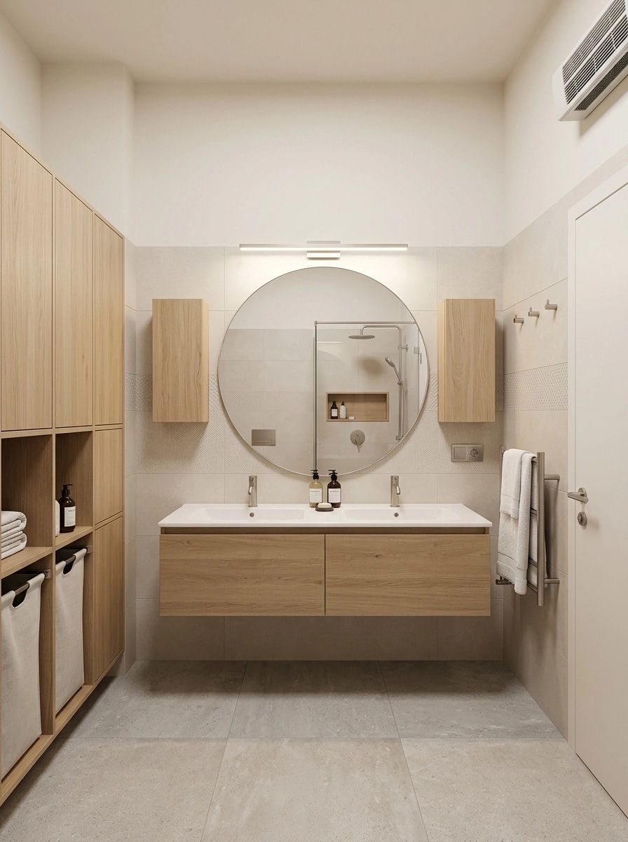 Bathroom interior in Scandinavian style — photo by GenRoom AI