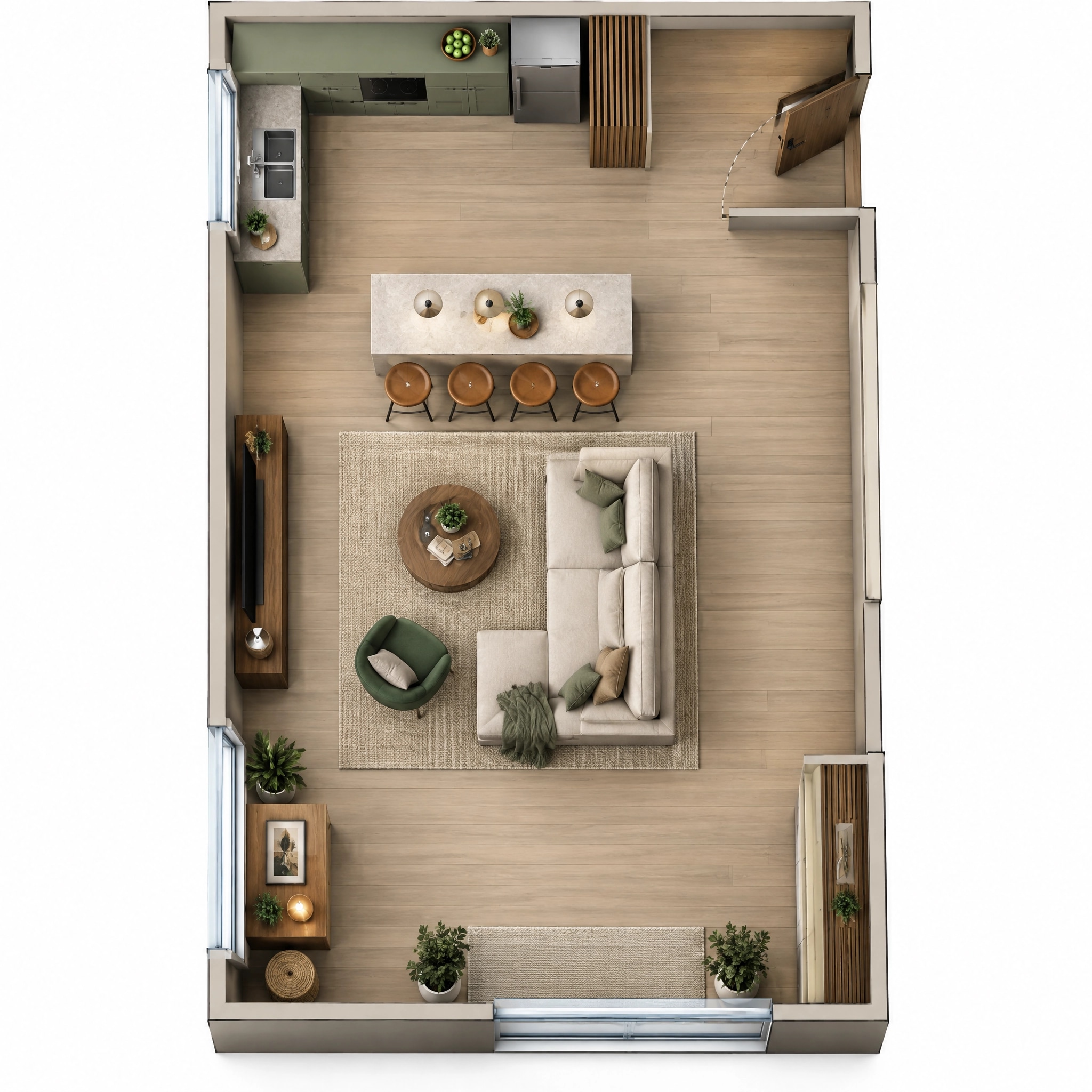 Interior design in Contemporary style — Living Room by GenRoom AI