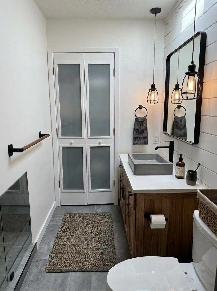 Interior design in Loft / Industrial style — Bathroom by GenRoom AI