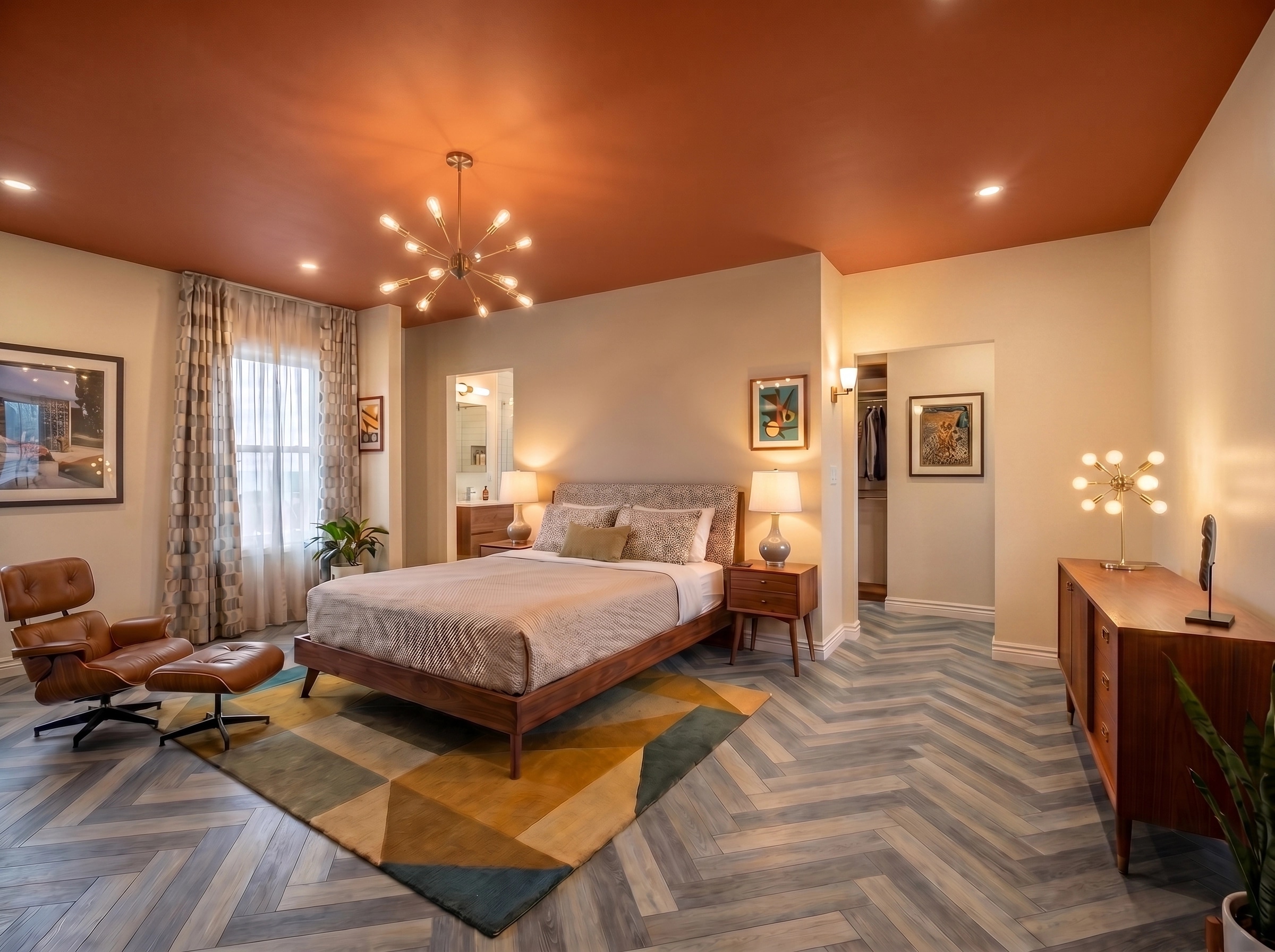 Interior design in Mid-Century Modern style — Bedroom by GenRoom AI
