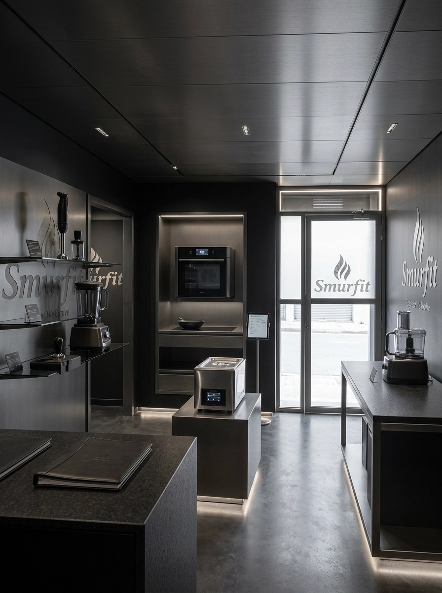 Interior design in Blacktec style — showroom by GenRoom AI