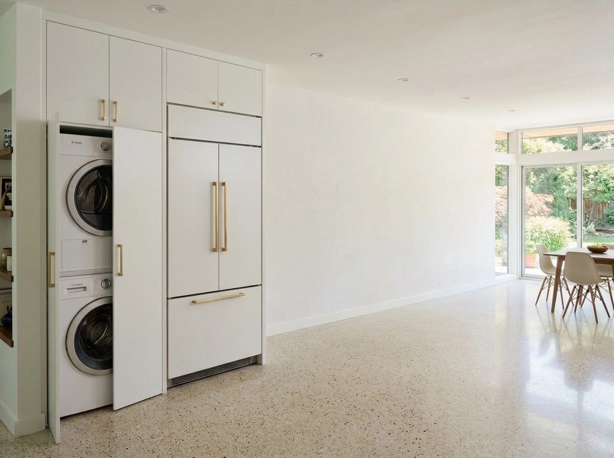 Kitchen interior in Mid-Century Modern style — photo by GenRoom AI