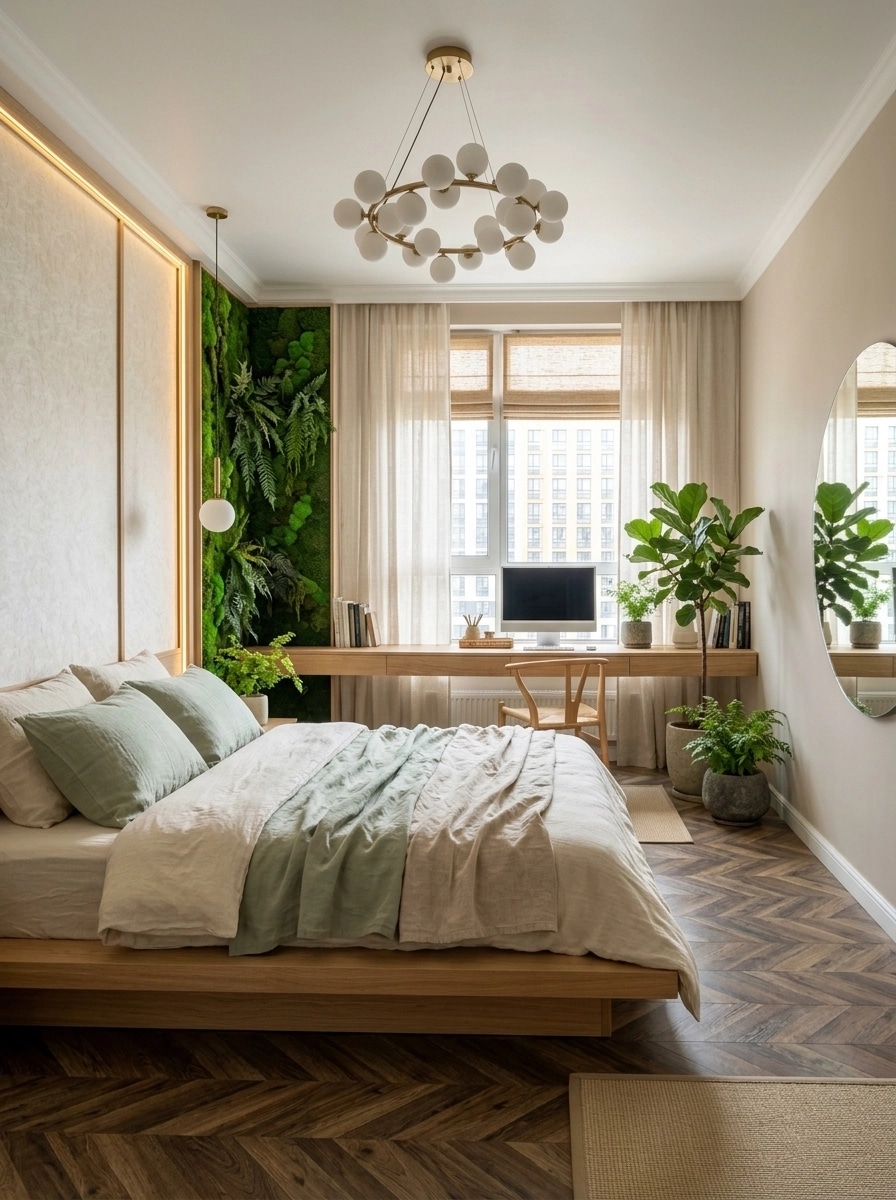 Interior design in Biophilic style — Bedroom by GenRoom AI