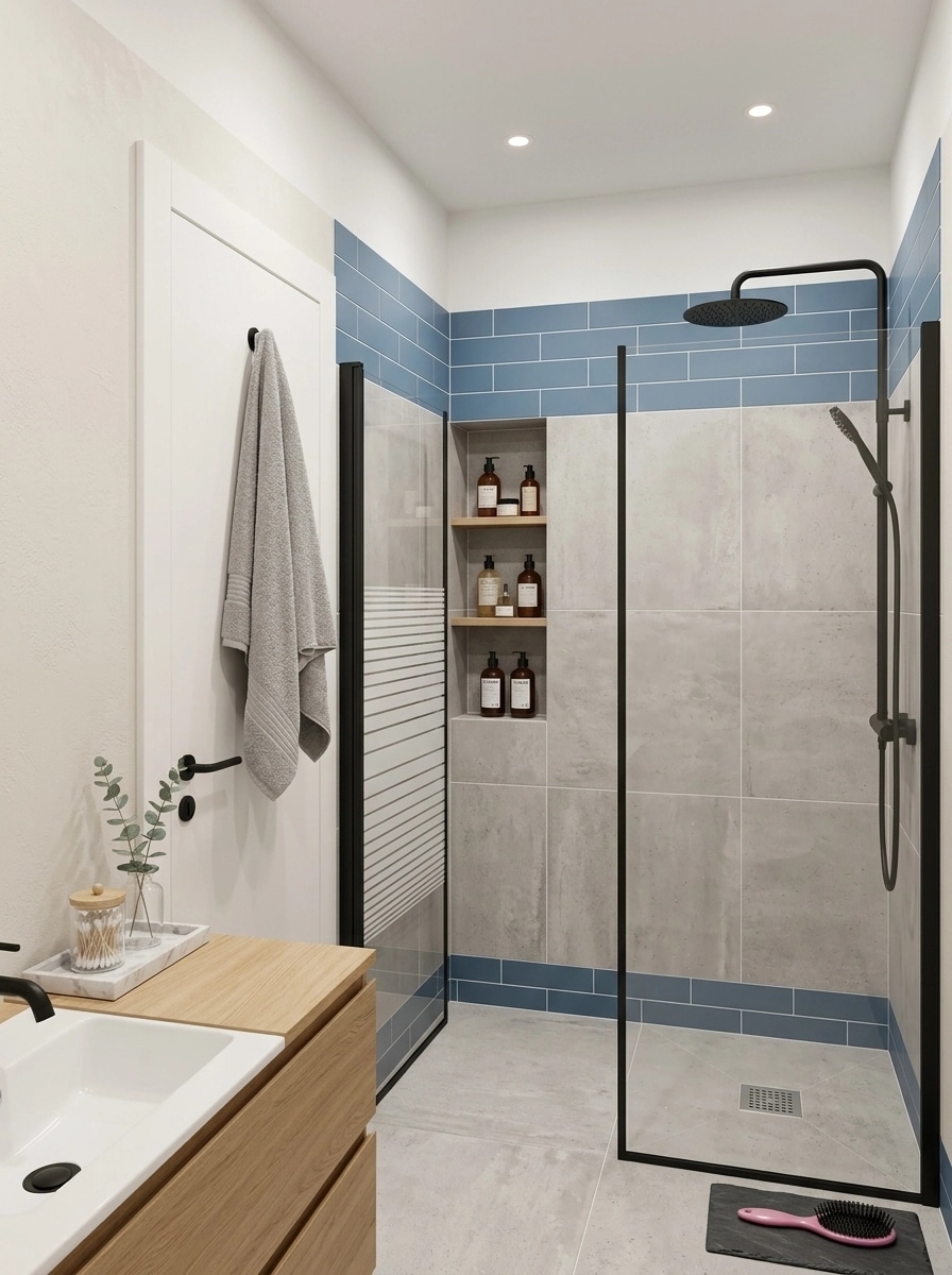Bathroom interior in Scandinavian style — photo by GenRoom AI