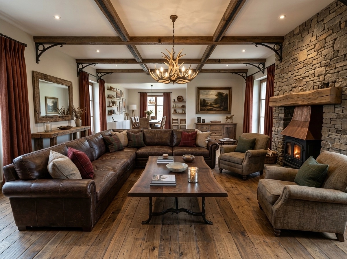 Interior design in Rustic style — Living Room by GenRoom AI