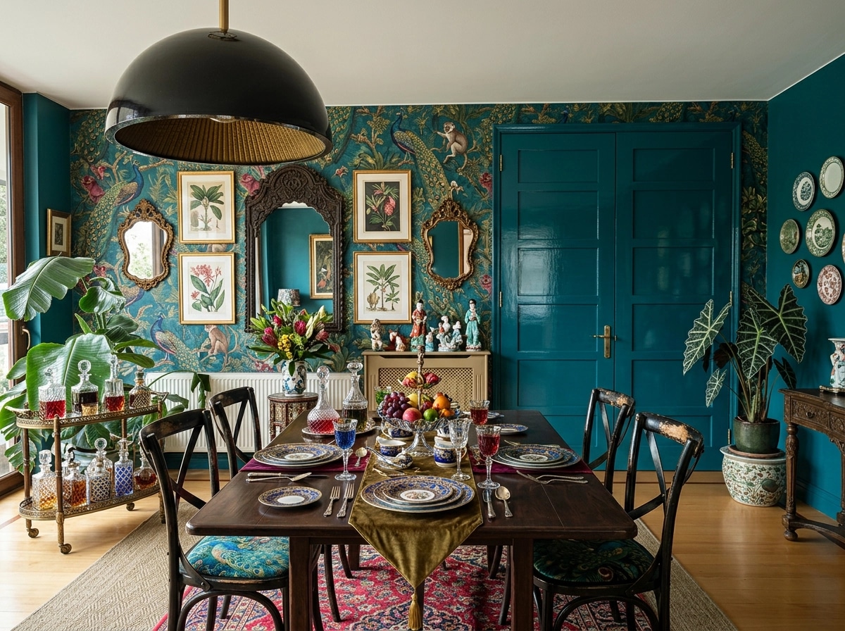 Interior design in Maximalist style — dining_room by GenRoom AI