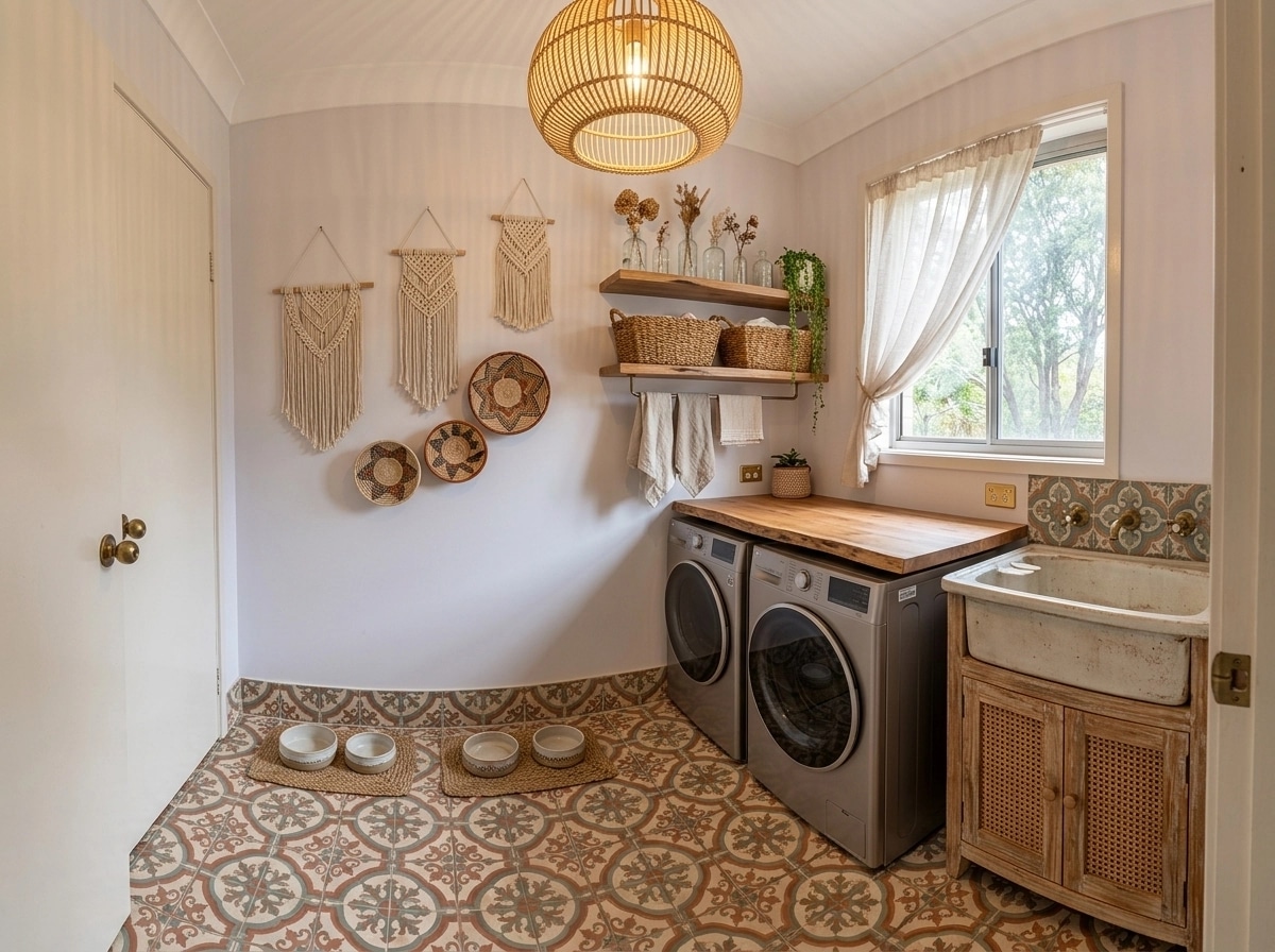Interior design in Bohemian style — laundry by GenRoom AI