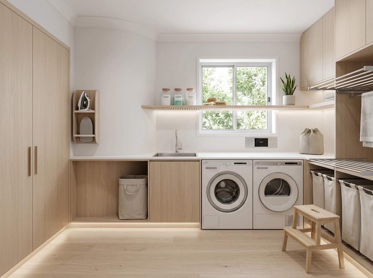 Σχεδιασμός εσωτερικού σε στυλ Scandinavian — laundry από το GenRoom AI