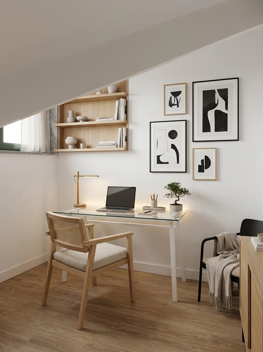 Interior design in Japandi style — home_office by GenRoom AI