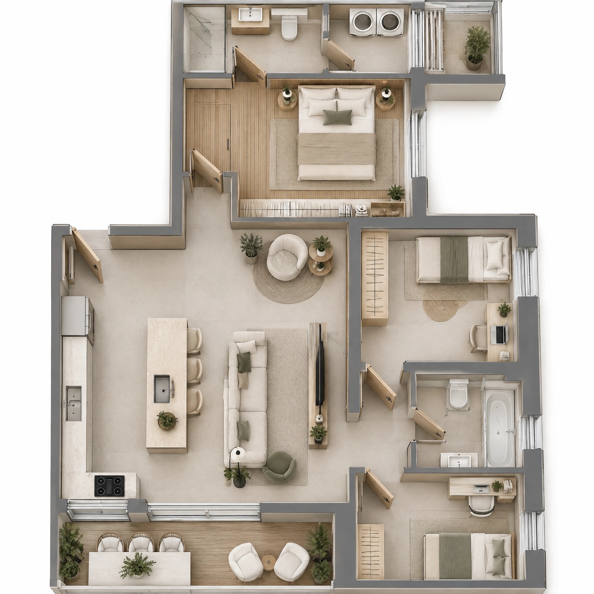 Interior design in Minimalism style — Living Room by GenRoom AI