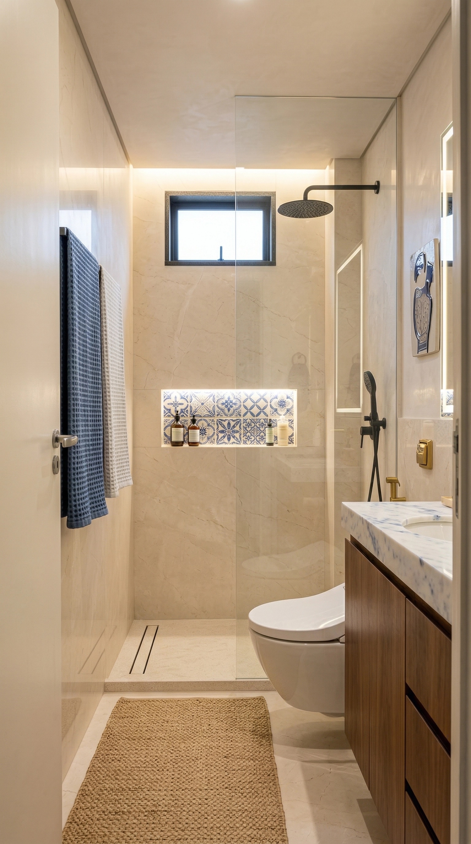 Bathroom interior in Portuguese Modern style — photo by GenRoom AI