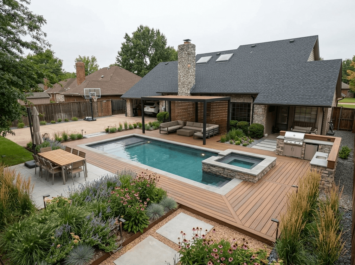 تصميم المناظر الطبيعية بنمط Contemporary Yard — الحديقة من GenRoom AI
