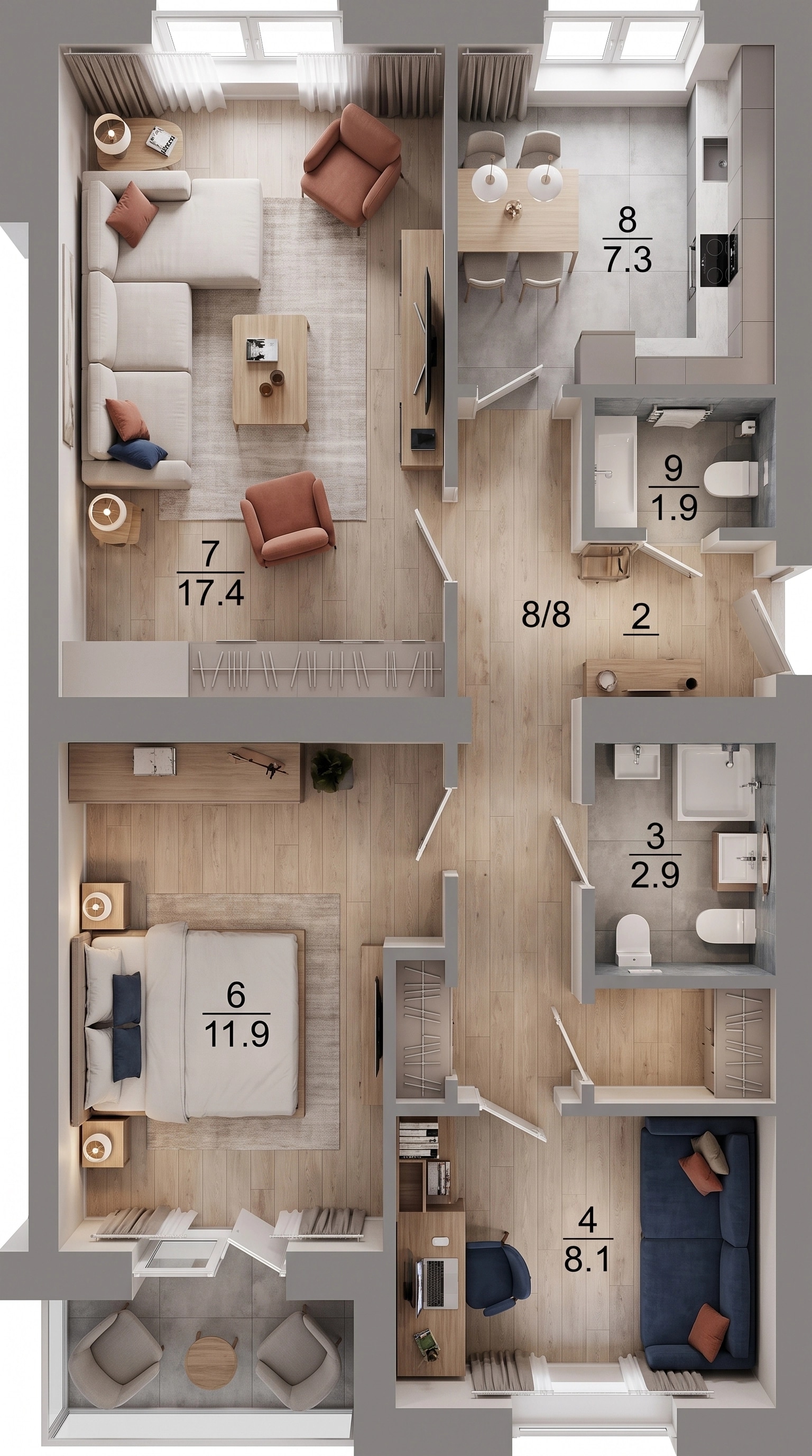 Interior design in Contemporary style — Living Room by GenRoom AI
