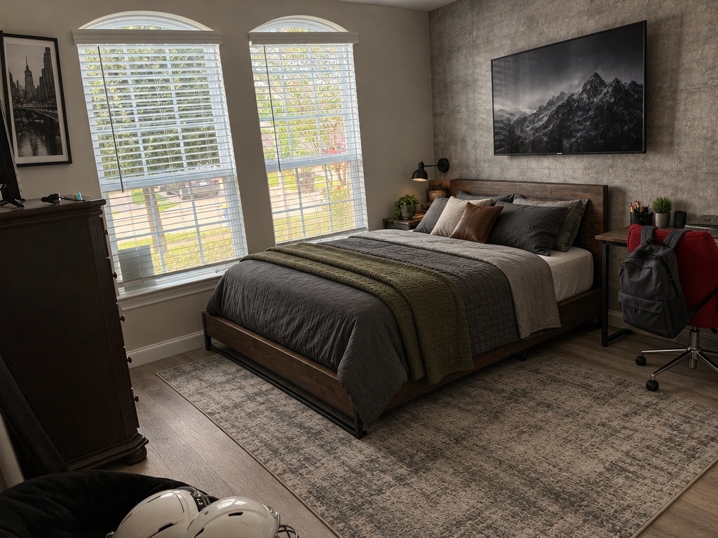 Design interior în stil Loft / Industrial — Dormitor de GenRoom AI