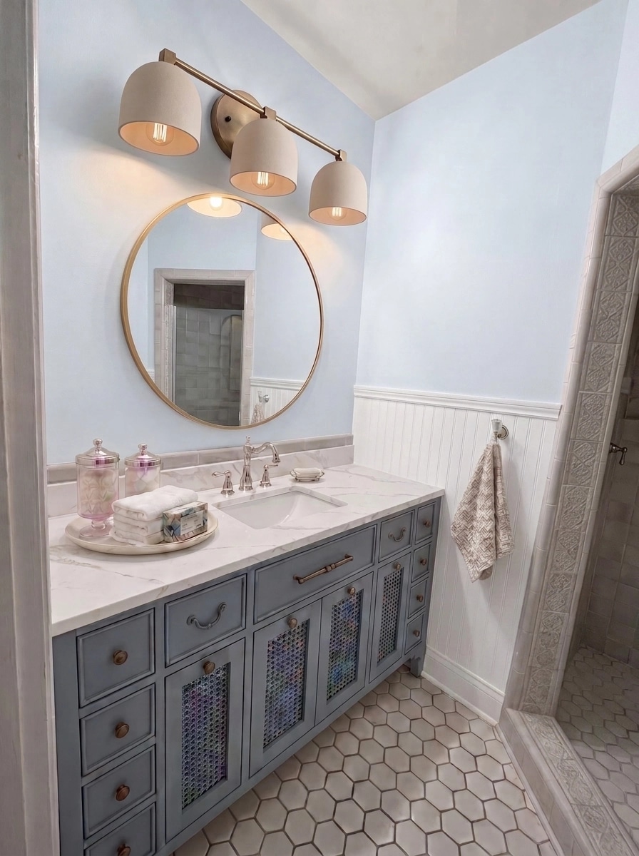 Interior design in Coastal / Hamptons style — Bathroom by GenRoom AI