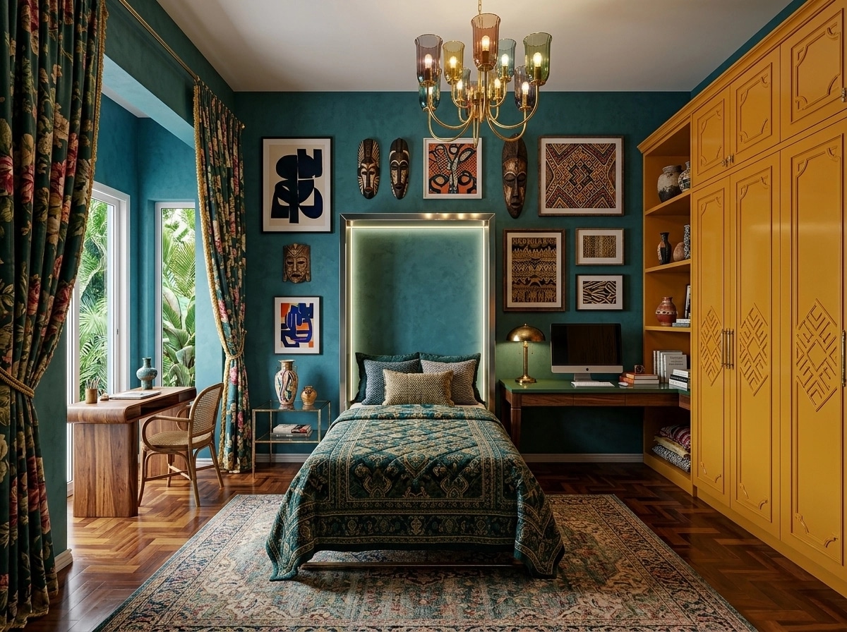 Maximalist Bedroom design — interior photo by GenRoom AI