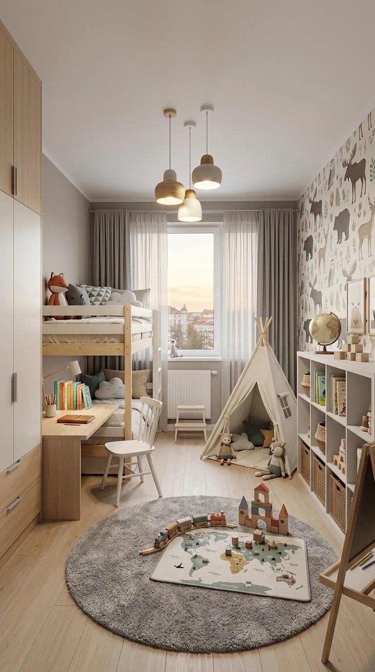 Scandinavian Habitación Infantil design — interior photo by GenRoom AI