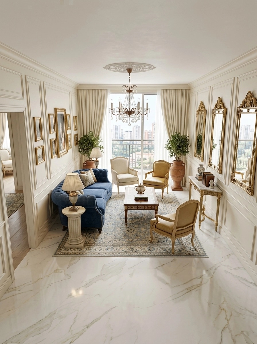 Interior design in Neoclassic style — Living Room by GenRoom AI