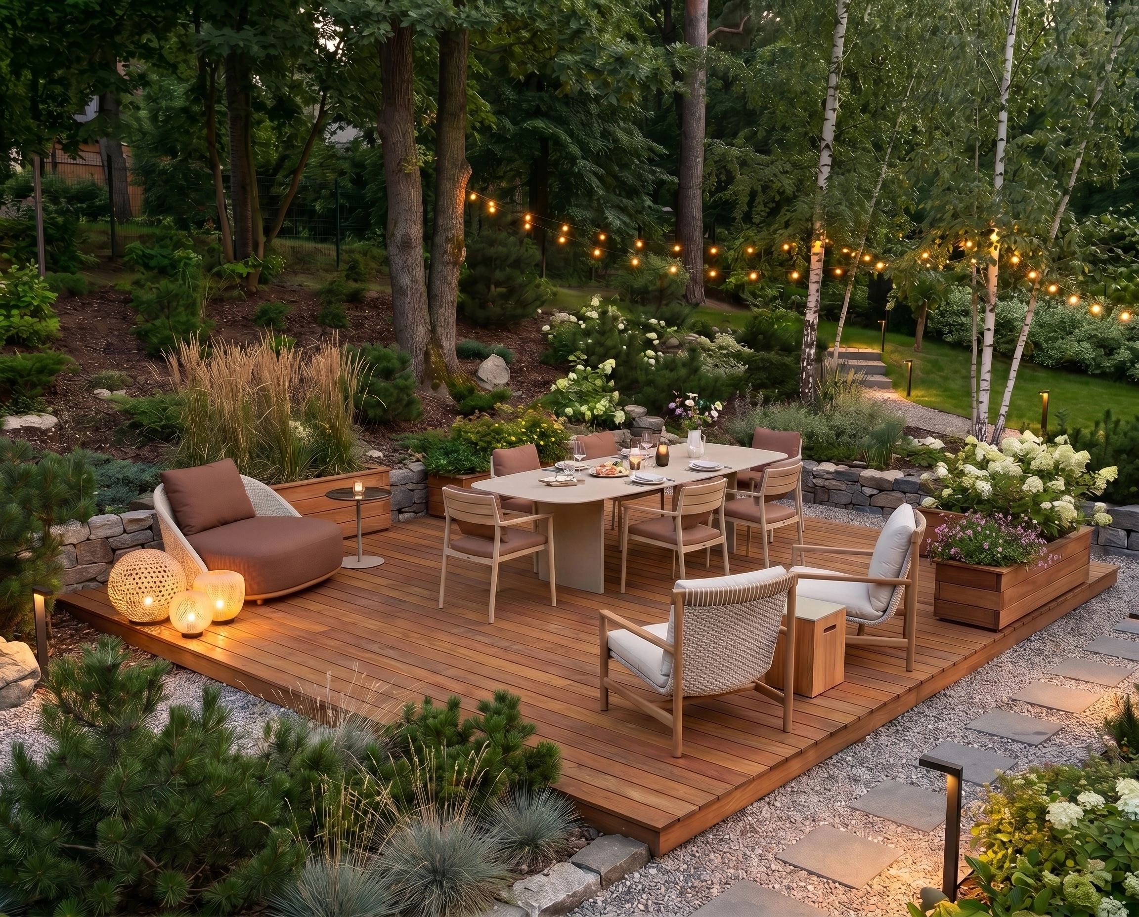 Landscape desain di Scandinavian Garden gaya — Halaman oleh GenRoom AI