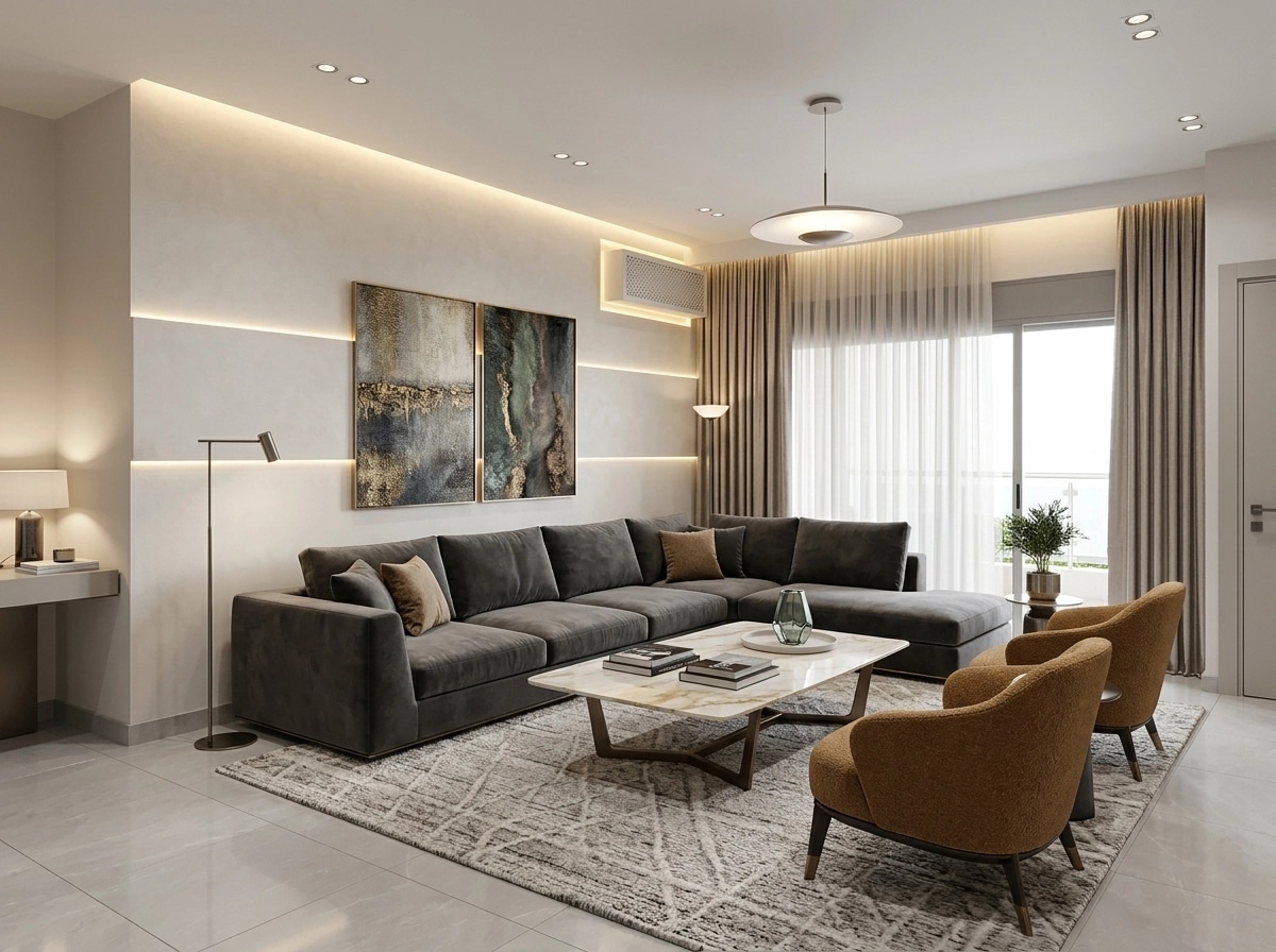 Interior design in Contemporary style — Living Room by GenRoom AI