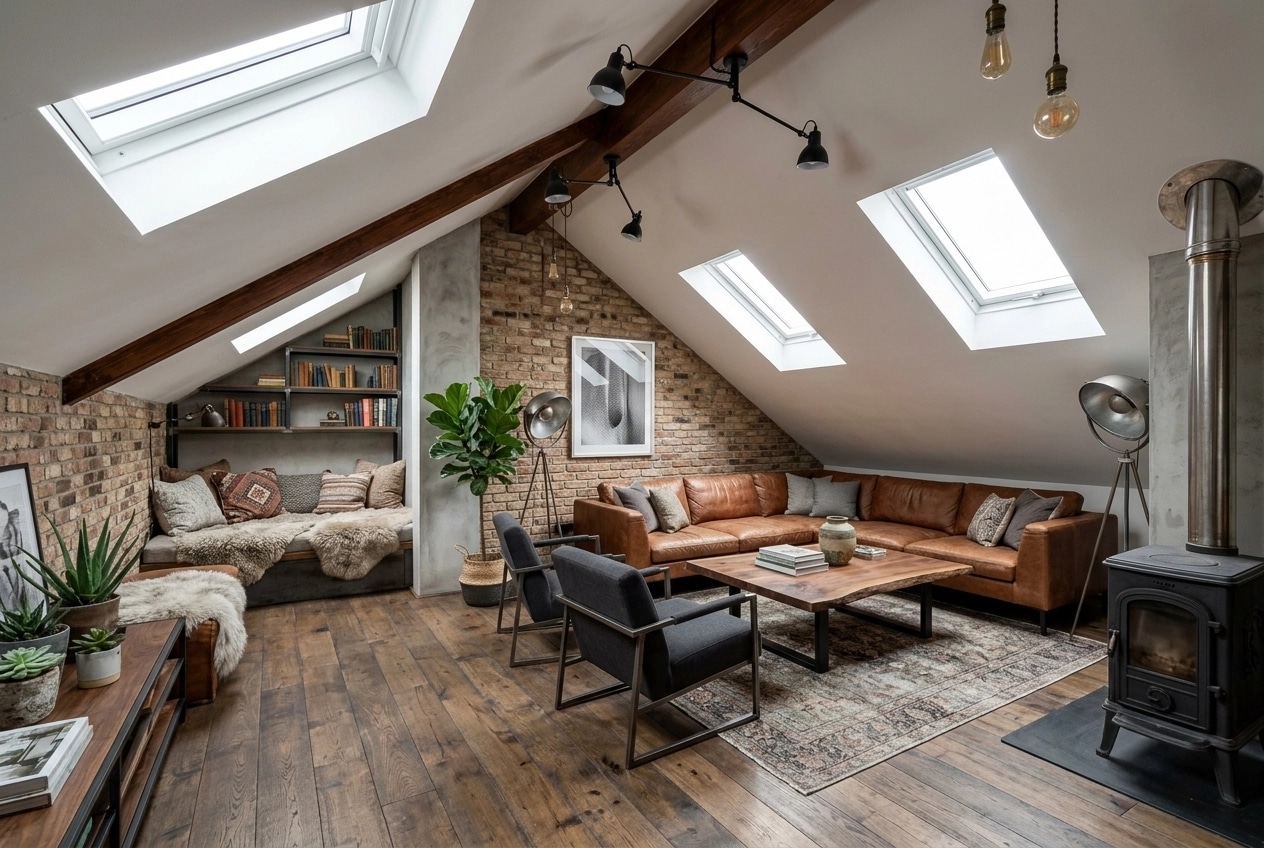 Interior design in Loft / Industrial style — Living Room by GenRoom AI