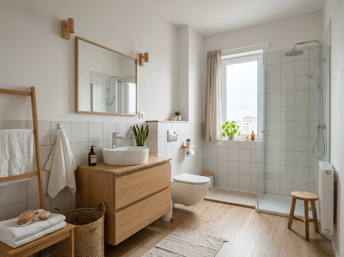 Bathroom interior in Scandinavian style — photo by GenRoom AI