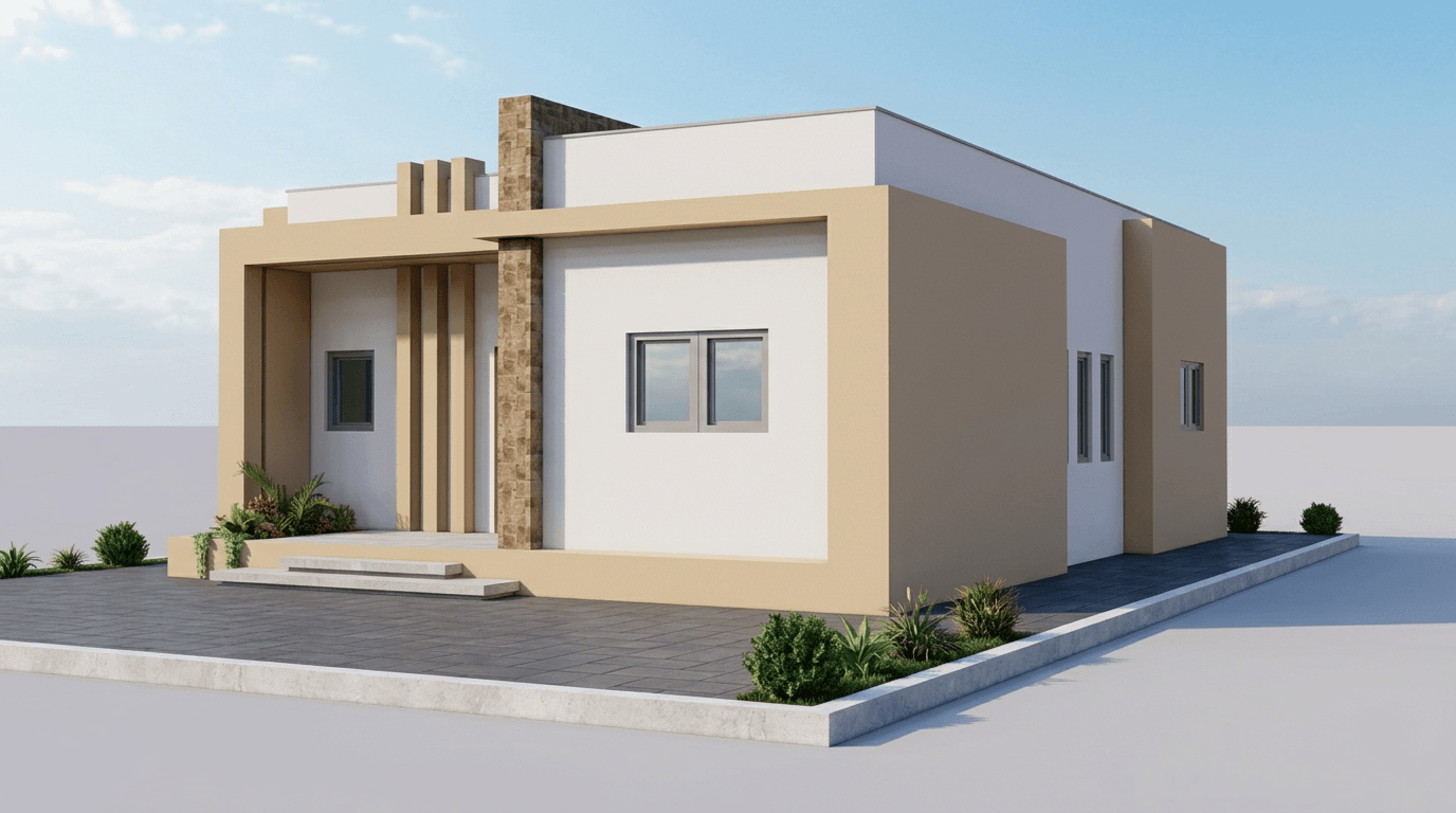 Fasad desain di Contemporary Facade gaya — Fasad oleh GenRoom AI
