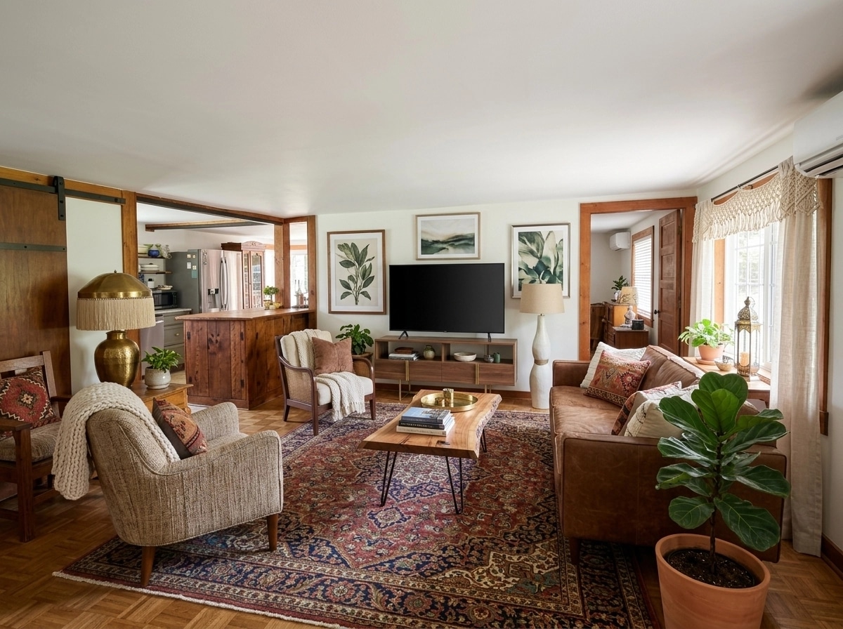 Interior design in Bohemian style — Living Room by GenRoom AI