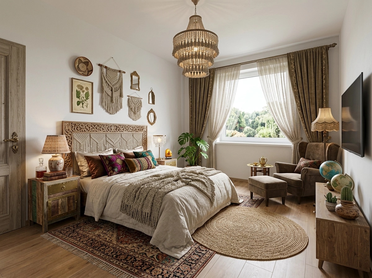 Bohemian Bedroom design — interior photo by GenRoom AI
