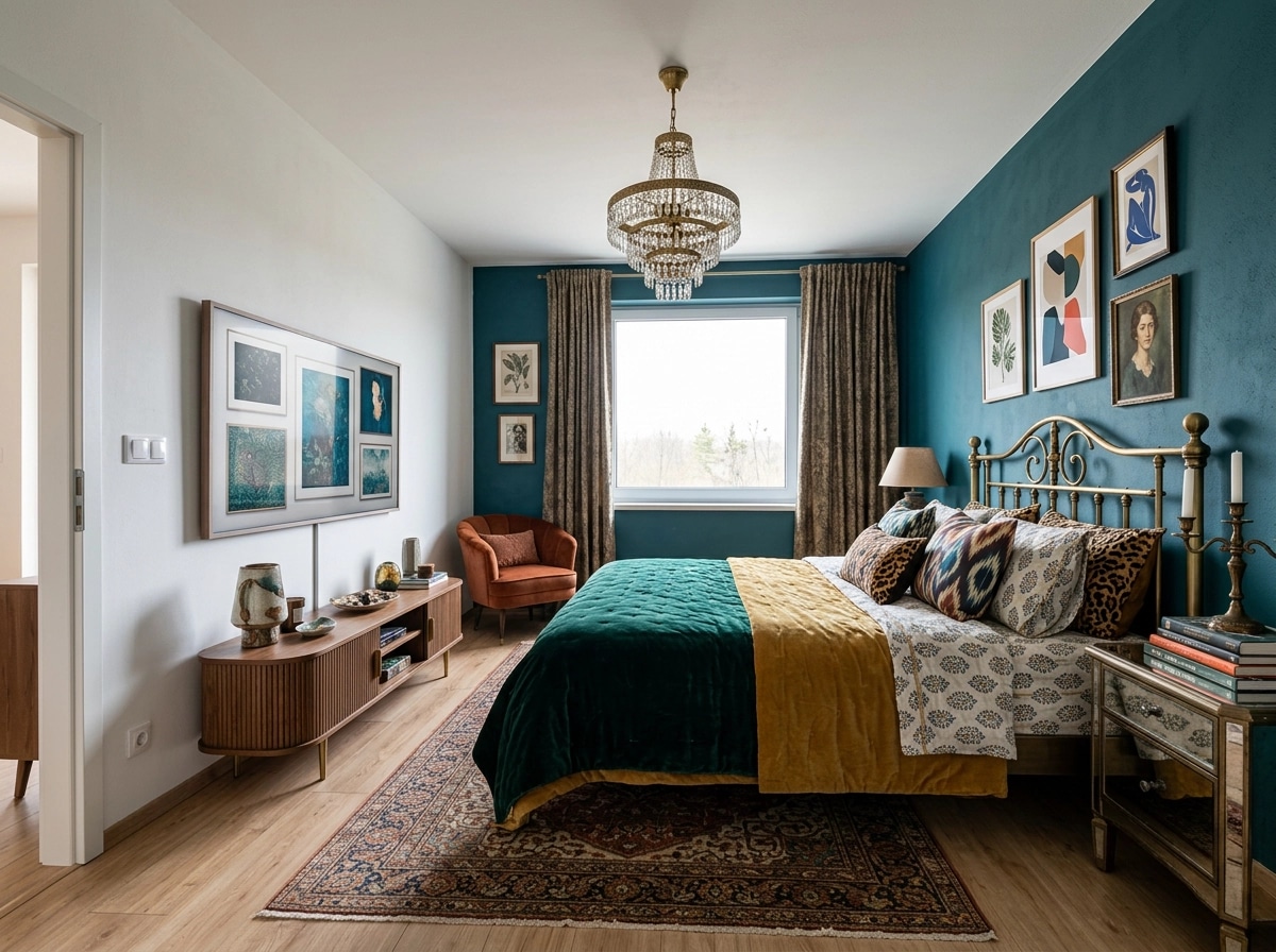 Design d'interni in stile Eclectic — Camera da letto di GenRoom AI