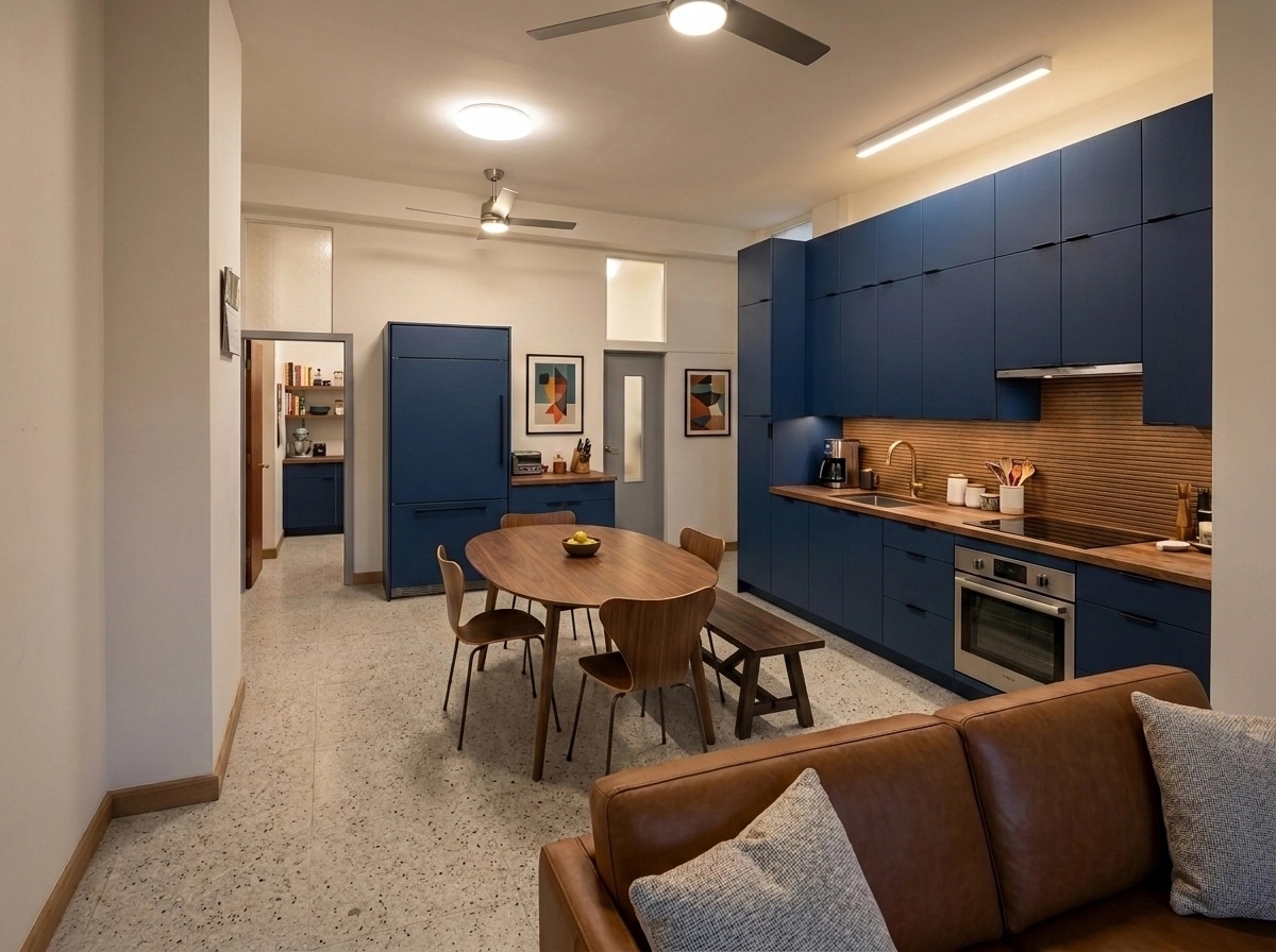 Interior design in Mid-Century Modern style — Kitchen by GenRoom AI