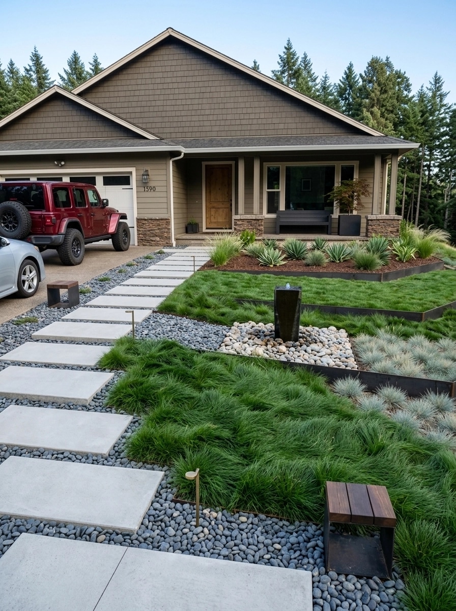 Landscape design in Minimalist Yard style — Yard by GenRoom AI