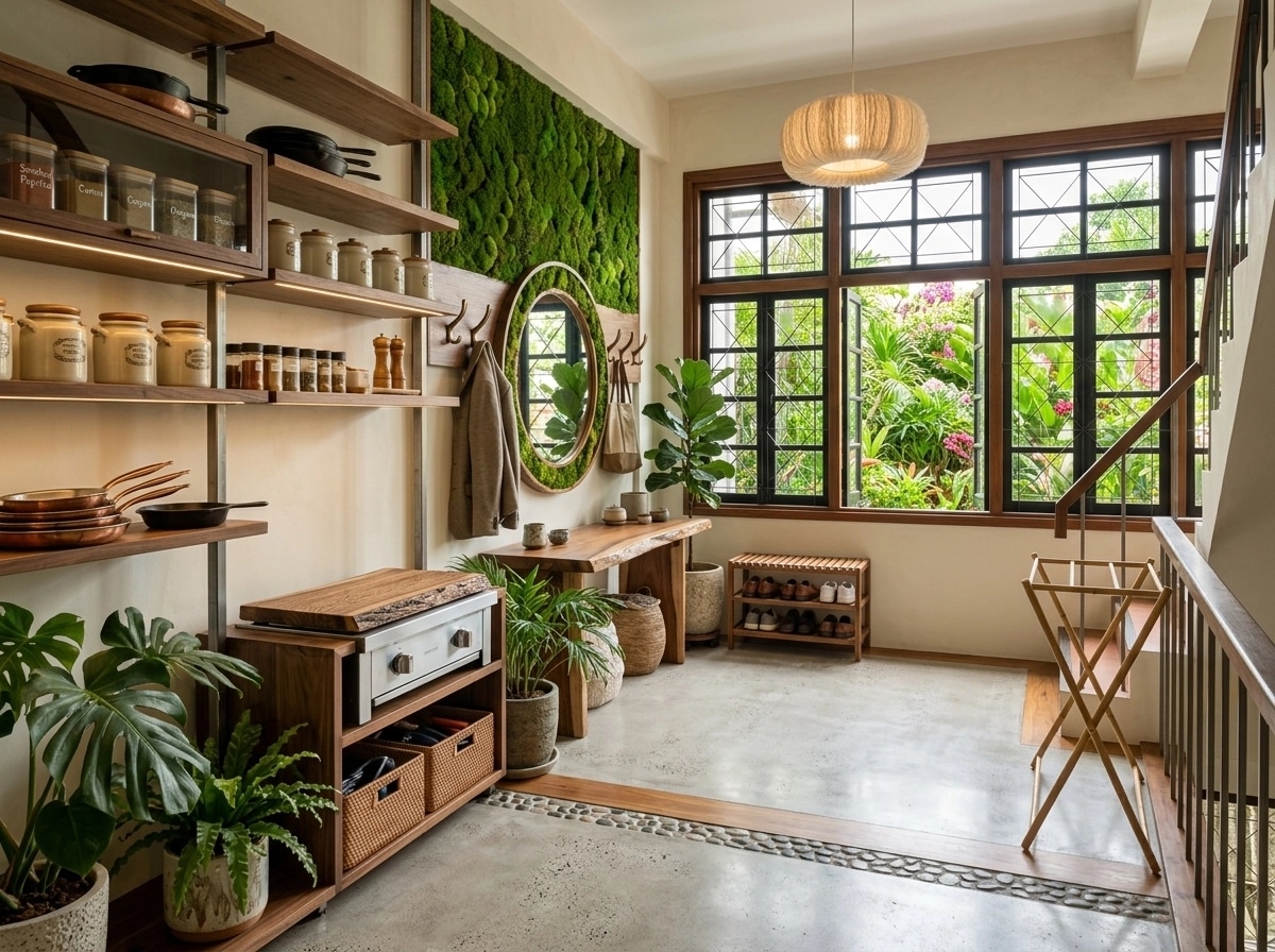 Hallway interior in Biophilic style — photo by GenRoom AI