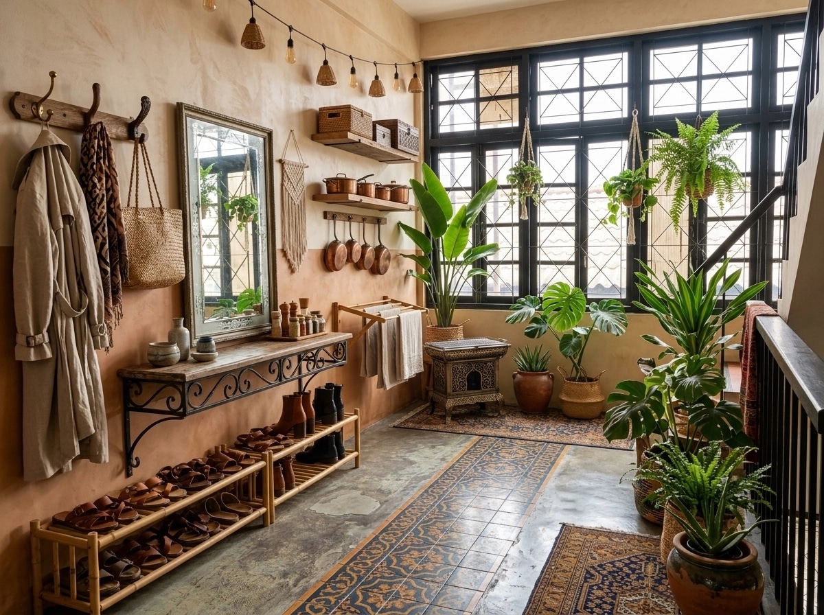 Interior design in Bohemian style — Hallway by GenRoom AI