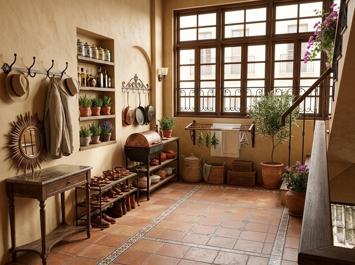 Hallway interior in Mediterranean style — photo by GenRoom AI