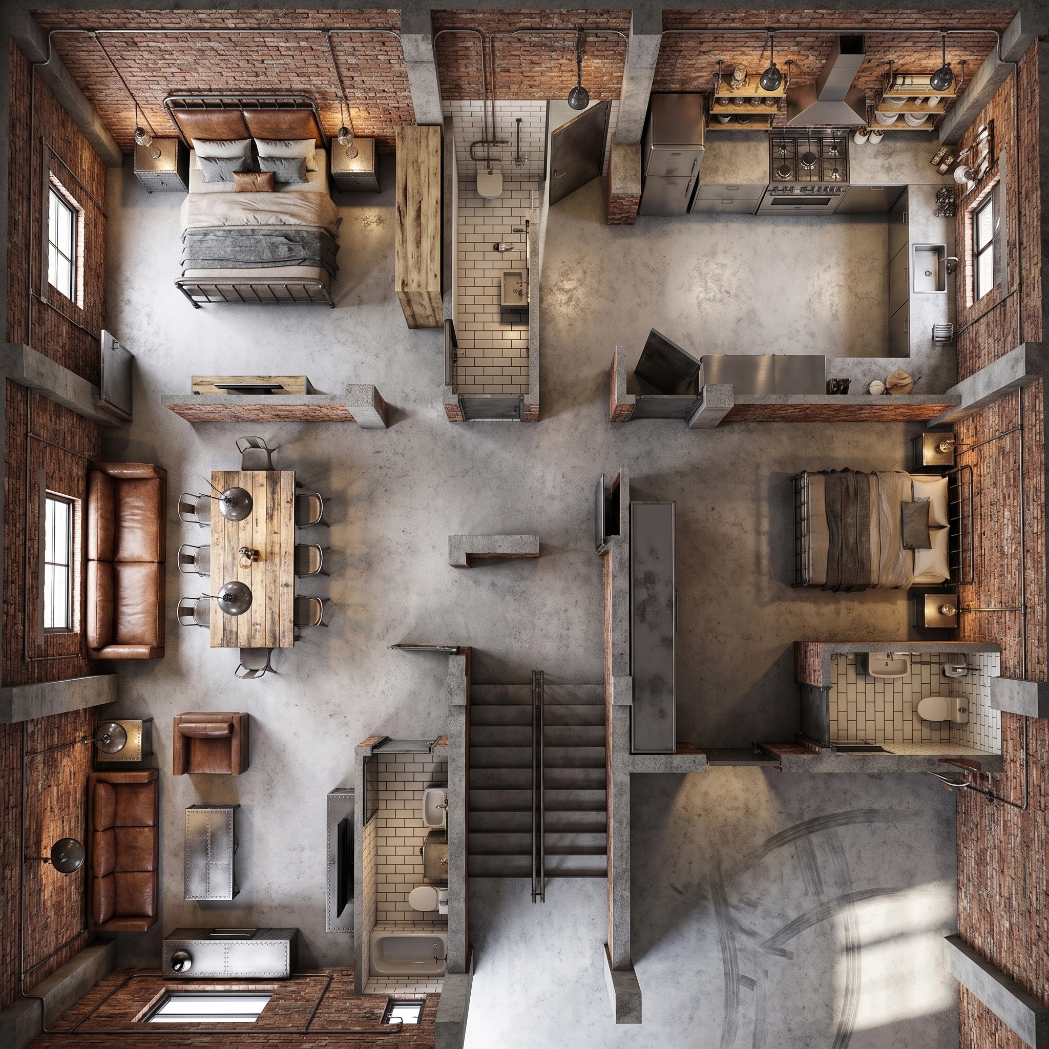 Interior design in Loft / Industrial style — Living Room by GenRoom AI