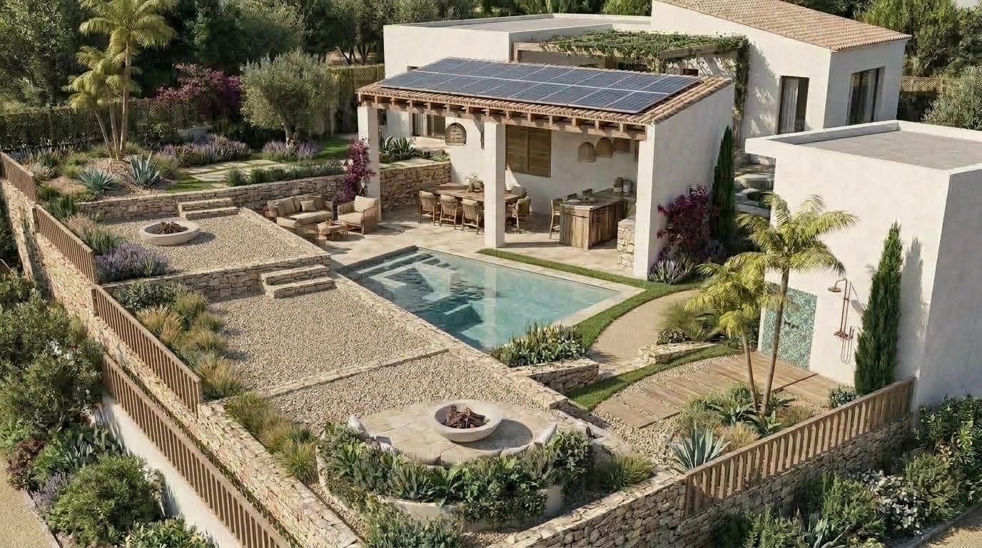 Landscape design in Eco Natural Garden style — Yard by GenRoom AI
