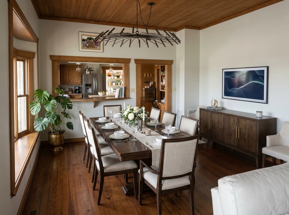 Interior design in Transitional style — dining_room by GenRoom AI