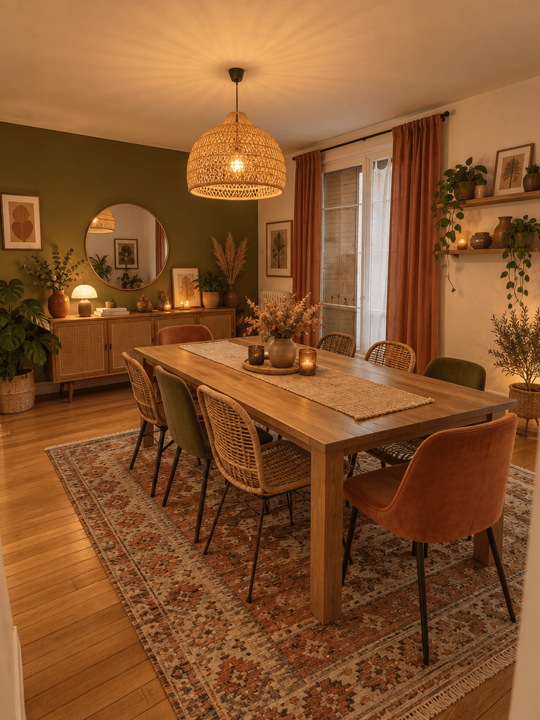Design d'interni in stile Bohemian — dining_room di GenRoom AI