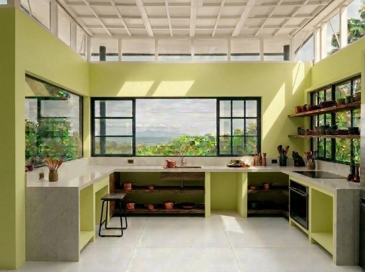 Biophilic Kitchen design — interior photo by GenRoom AI