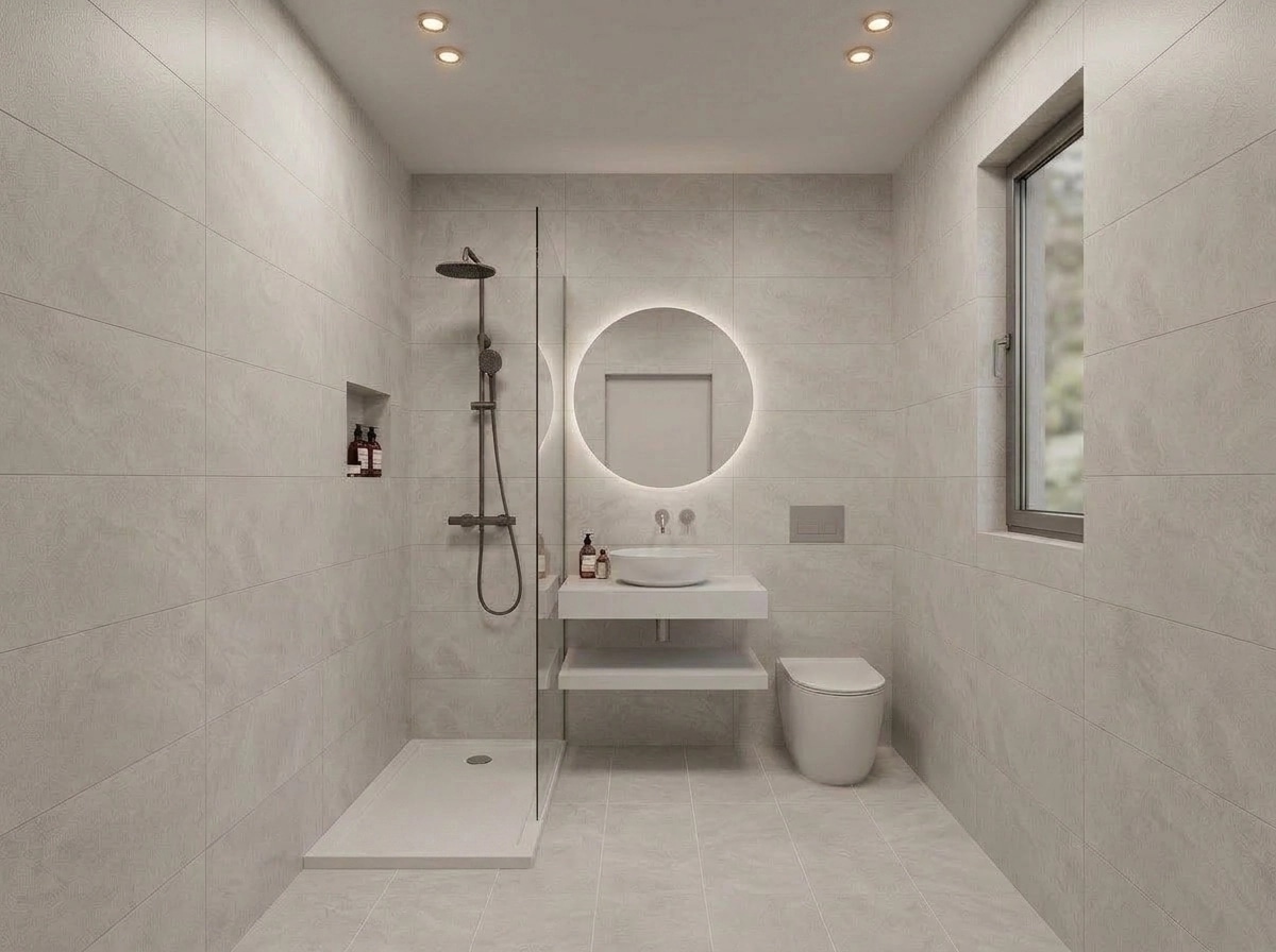 Minimalism Bathroom design — interior photo by GenRoom AI