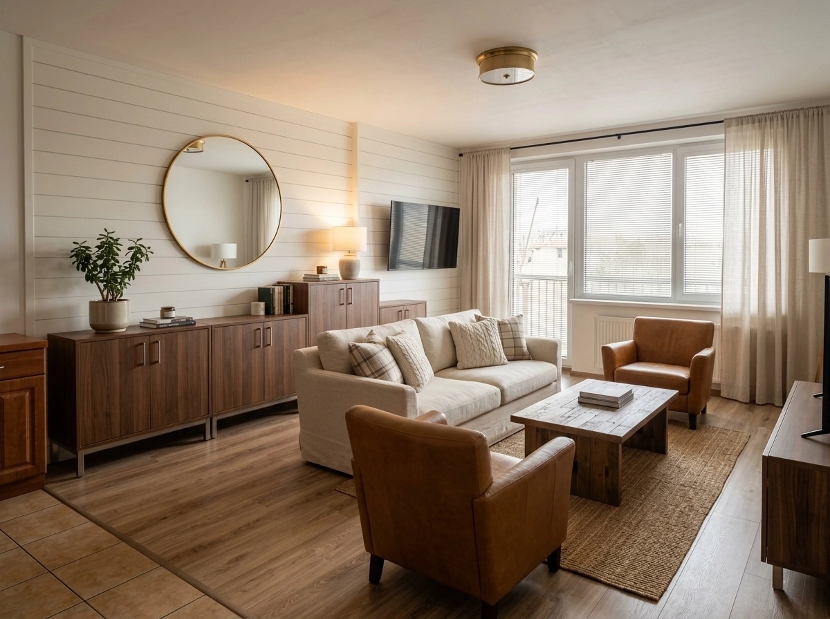 Modern Farmhouse Living Room design — interior photo by GenRoom AI