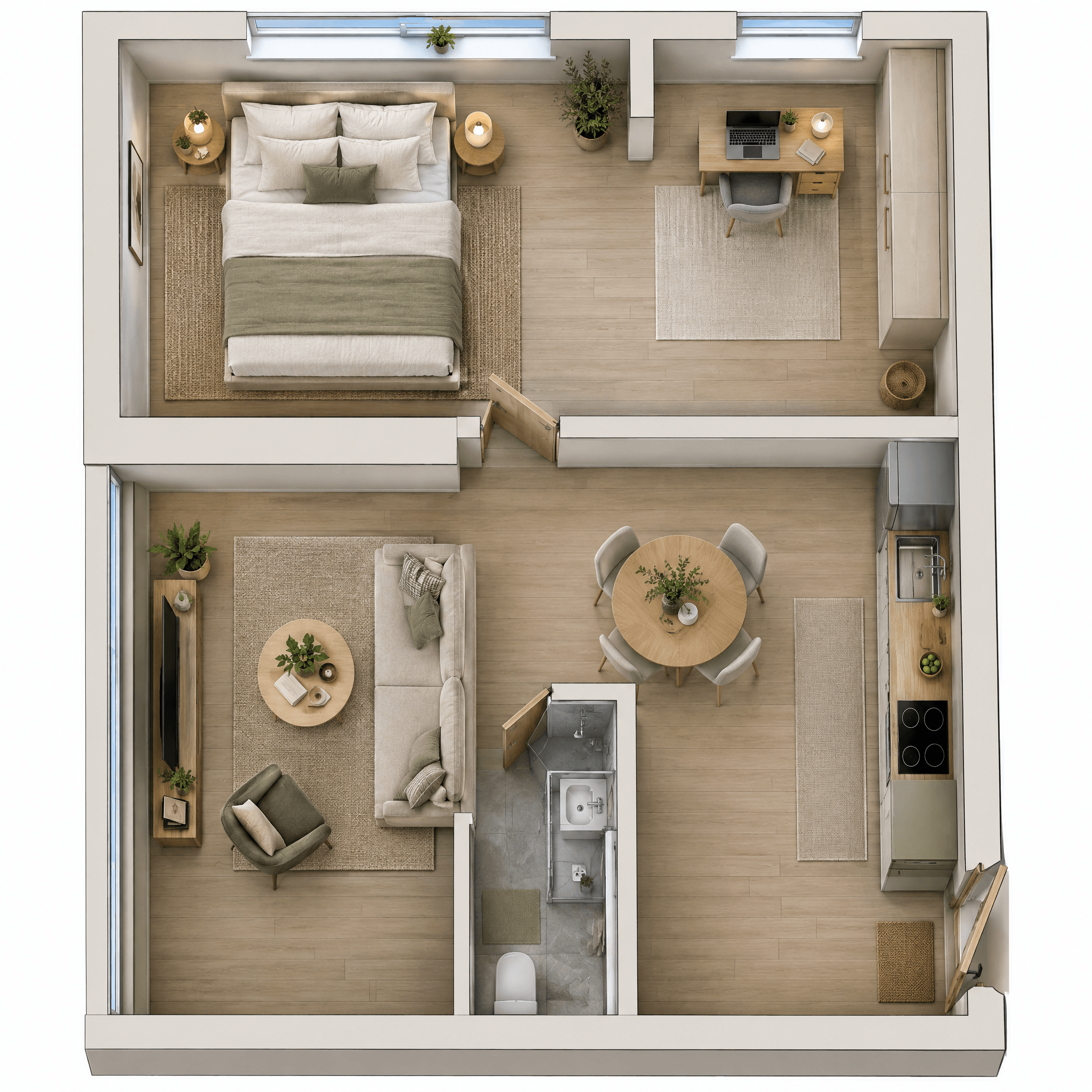 Interior design in Scandinavian style — Living Room by GenRoom AI
