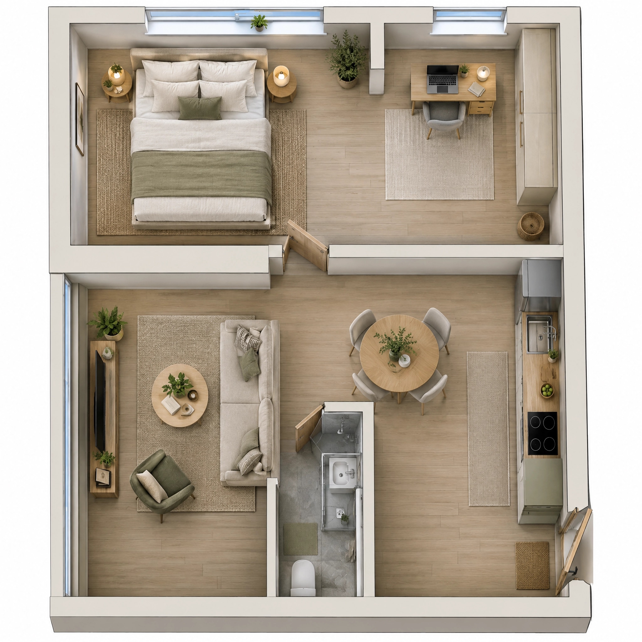 Interior design in Scandinavian style — Living Room by GenRoom AI