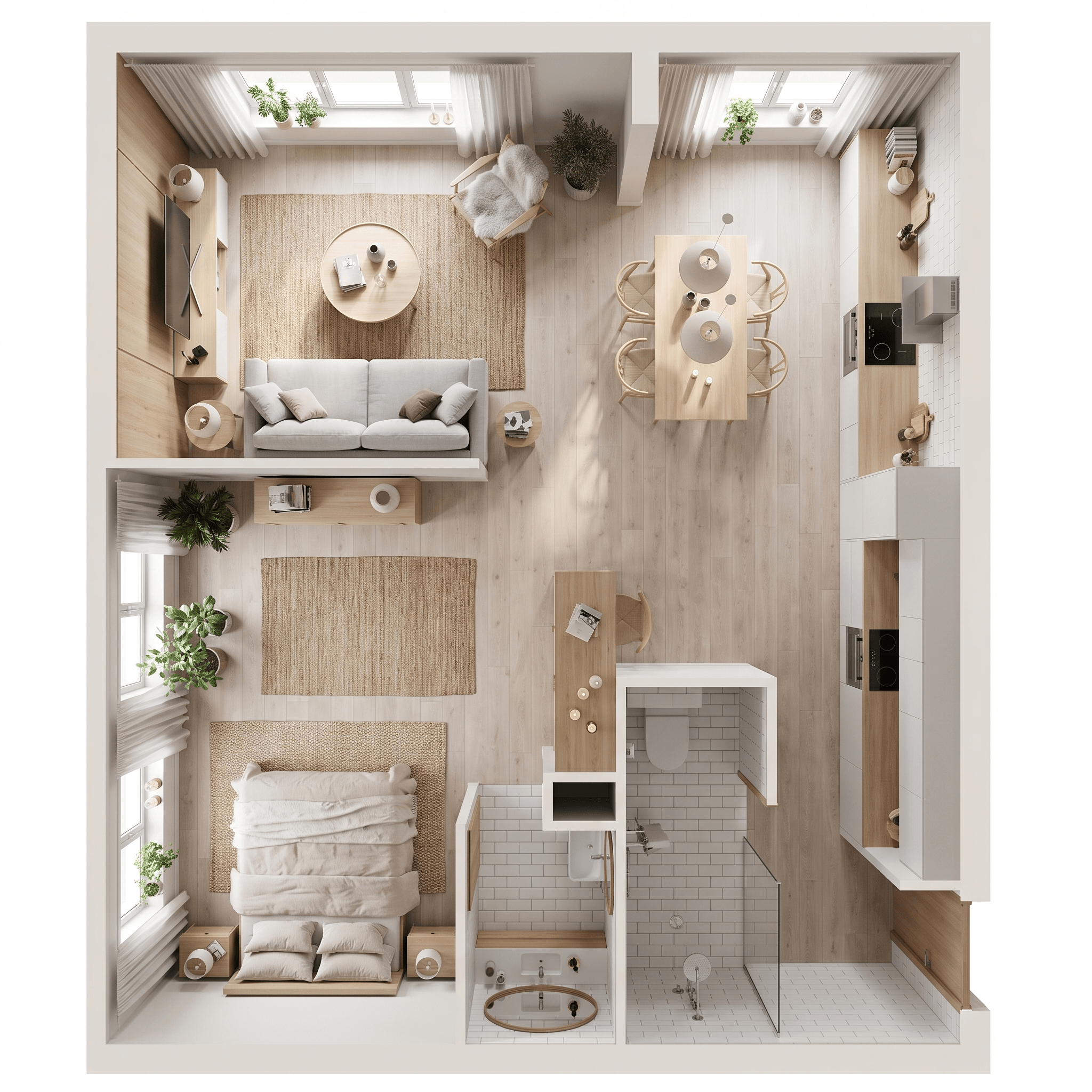 Interior design in Scandinavian style — Living Room by GenRoom AI