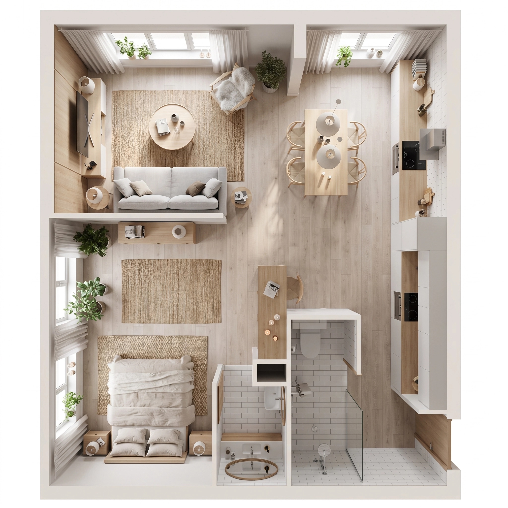 Interior design in Scandinavian style — Living Room by GenRoom AI