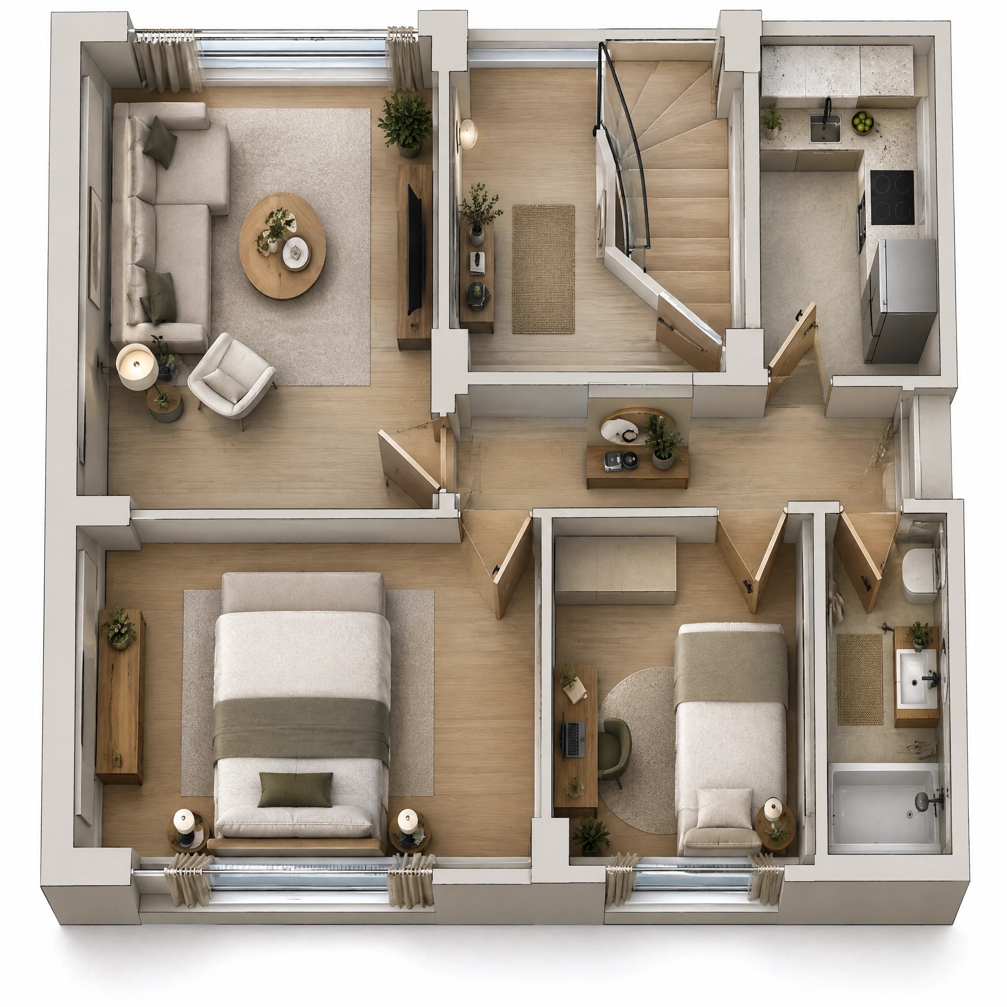 Interior design in Minimalism style — Living Room by GenRoom AI